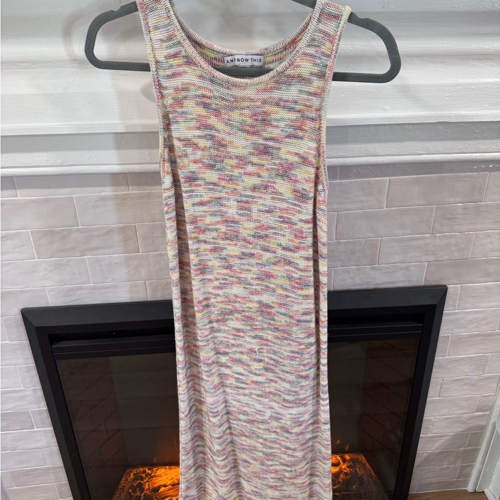 Multicolor Sleeveless Maxi Midi Knit Dress